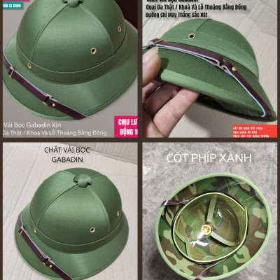 Mũ Cối Tàu Siêu Bền Mũ cối ARMY K82 Chất Vảii Bọc Mũ Gabadin Lòng Cốt Phíp Giàn Gi Xanh - 100kg Đứng Ngồi Lên Mũ Thoải Mái - Cách nhiệt, cách nước