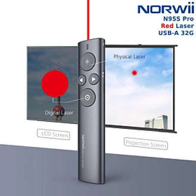 Bút trình chiếu NORWii kĩ thuật số N95S PRO LASER đỏ đầu nhận tích hợp thẻ nhớ 256MB dành cho màn hình LED và màn chiếu , hàng chính hãng
