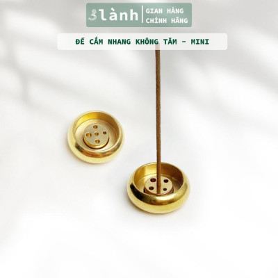 Đế Cắm Nhang Trầm Hương 5-9 Lỗ Bằng Đồng Thau Nguyên Chất Hình Trống Tối Giản Phù Hợp Nhiều Kích Thước Nhang