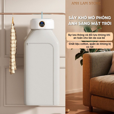Máy Sấy Quần Áo Tròn FOLDING GYJ-002 Đa Năng Gấp Gọn, Ánh Sáng Xanh Khử Trùng Khử Khuẩn, 2 Chế Độ, Tiết Kiệm Không Gian Hàng Chính Hãng