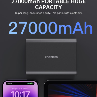 Pin dự phòng Choetech B635 sạc nhanh công suất cao 222.5W  dung lượng 27000mAh (Hàng chính hãng)