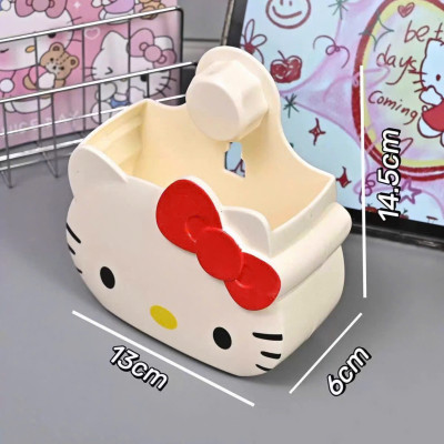 Hộp Đựng Mỹ Phẩm Treo Tường Hello Kitty  – Hộp Nhựa Lưu Trữ Đồ Lặt Vặt Không Cần Khoan, Giá Đỡ Nhà Tắm Dễ Thương - HÀNG CHÍNH HÃNG MINIIN