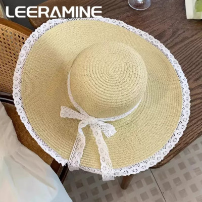 Nón rộng vành mũ vành rộng gấp gọn che nắng đi biển cho nữ phối đai ren duyên dáng chất liệu cói thoáng mát   Thiết kế thời trang: Nón rộng vành, phù hợp cho các hoạt động ngoài trời như đi biển. Mũ có đai ren duyên dáng, tăng thêm vẻ nữ tính Dona25072501