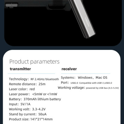 Bút Trình Chiếu Kỹ Thuật Số VSON N39M – Tích Hợp Laser, Bluetooth & USB sử dụng được máy chiếu, tivi, bảng tương tác - Hàng chính hãng