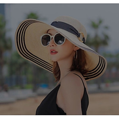 Nón nữ mũ rộng vành đi biển du lịch dã ngoại mẫu mới dona220410211