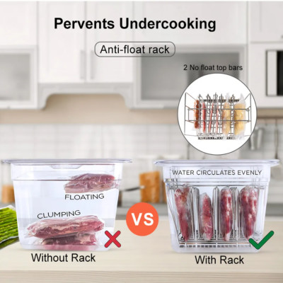 Máy nấu chậm chân không Sous vide BioloMix SV-8008 1200W Điều khiển màn hình LED - Hàng Chính Hãng