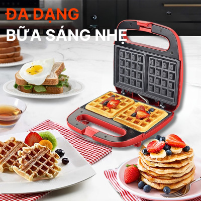 Máy nướng ép bánh SOKANY công suất lớn 750W tích hợp 2 mặt chống dính teflon giúp bánh chín nhanh chóng vô cùng tiện ích - HÀNG CHÍNH HÃNG