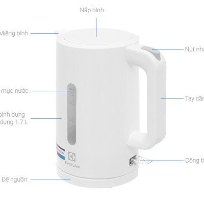 Bình đun nước siêu tốc Electrolux E2EK1-100W 1.7L - Hàng chính hãng