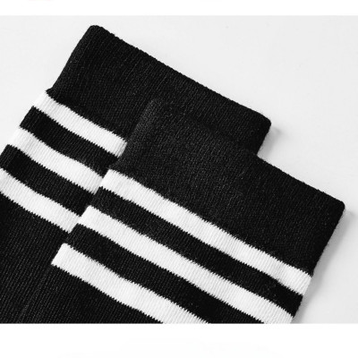 Tất Đùi Dày Dặn Qua Đầu Gối Dễ Thương Coplay Hàn Quốc Sọc Trắng Đen