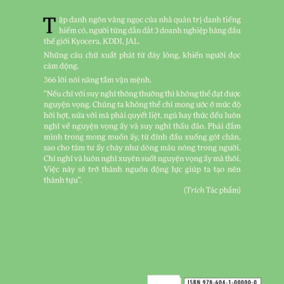 Sách - Inamori Kazuo Mỗi Ngày Một Câu Nói Nâng Tầm Vận Mệnh