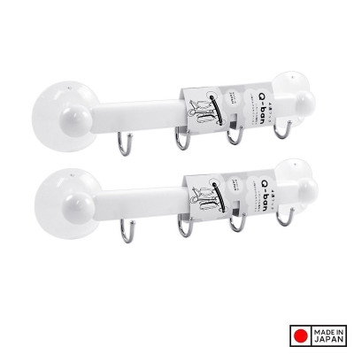 Thanh nhựa 4 móc treo đồ núm hít chân không - New - Hàng Nội Địa Nhật Bản