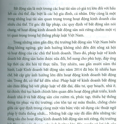 Pháp luật về kinh doanh bất động sản (Sách chuyên khảo)