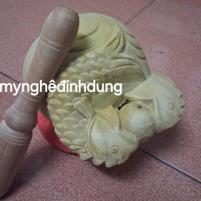 MÕ tụng kinh Phật bằng gỗ mítkhông dác  kt 14x14x14cm