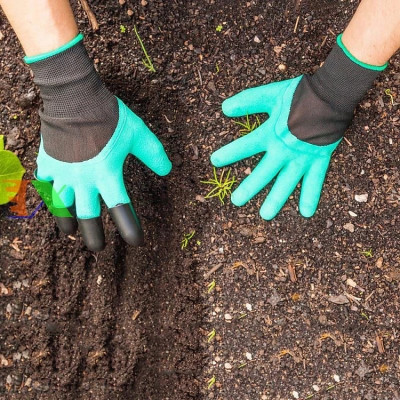 Bao tay làm vườn - Găng tay chuyên dụng làm vườn có móng vuốt, chống thấm nước , Cao su Latex co giãn đàn hồi tốt siêu bền
