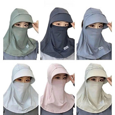 Mũ che nắng , Mũ lụa băng thoáng khí, có khăn choàng chống nắng mùa hè phù hợp  cho cả nam và nữ