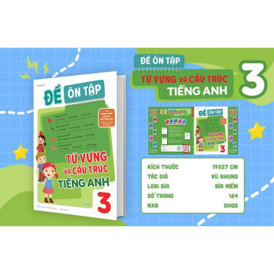 Sách - Đề Ôn Tập Từ Vựng Và Cấu Trúc Tiếng Anh Lớp 3 - Megabook