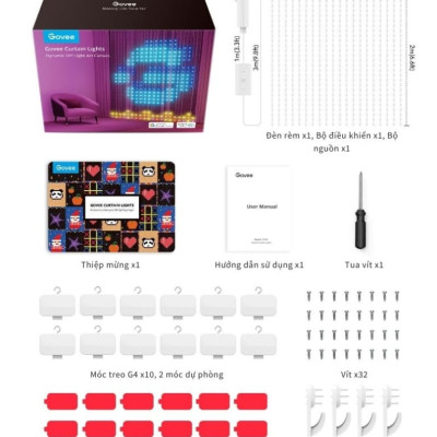 Đèn LED trang trí tường Govee Curtain Lights H70B1 | Tạo hình đa dạng công nghệ mới