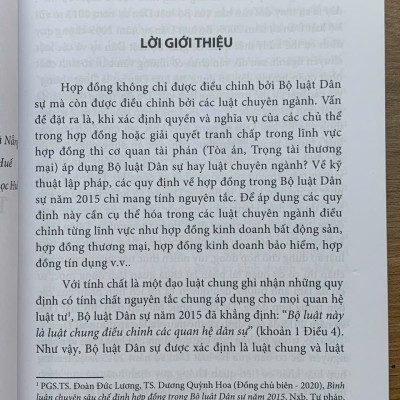 Áp dụng bộ luật dân sự và luật chuyên ngành trong lĩnh vực hợp đồng