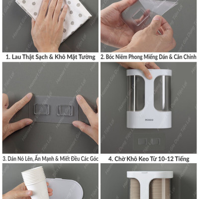 Miếng Dán Kệ Kem Đánh Răng OENON Ecoco Mũi Tên Bộ Nhả Kem Tự Động 3 4 Cốc Kệ Nhà Tắm Treo Tường