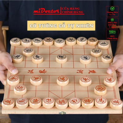 Bộ Cờ Tướng Gỗ Tự Nhiên Cao Cấp Kích Thước 40 x 35 Cm Có Chọn Size Quân Cờ, Hàng Chính Hãng miDoctor