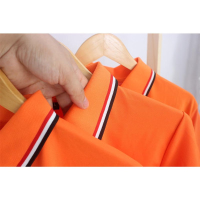 Áo Thun Có Cổ Cá Sấu 4 Chiều Polo Màu Cam Phối Cổ Và Bo Tay 3 Sọc THOITRANG24H Phom Xuông Đồng Phục Dùng Chung Nam Nữ