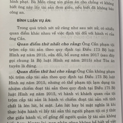 Bình luận án hình sự phức tạp, có nhiều quan điểm khác nhau trong quá trình tiến hành tố tụng và một số án lệ, quyết định giám đốc thẩm (tái bản lần thứ nhất, có sửa đổi, bổ sung)