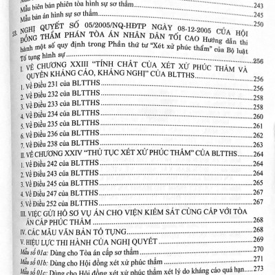  Các Nghị quyết của Hội đồng Thẩm phán Tòa án nhân dân tối cao về hình sự và tố tụng hình sự từ năm 1986 đến năm 2024