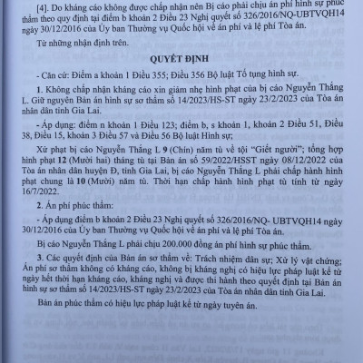 Tuyển Tập Các Bản Án Của Toà Án Nhân Dân Cấp Cao về Hình Sự Và Tố Tụng Hình Sự