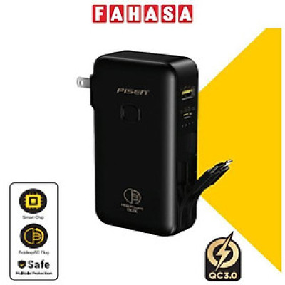 Sạc Dự Phòng Pisen Quick - High Power Box 22.5W 10000mAh - Màu Đen