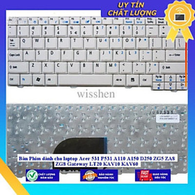 Bàn Phím dùng cho laptop Acer 531 P531 A110 A150 D250 ZG5 ZA8 ZG8 Gateway LT20 KAV10 KAV60  - MÀU ĐEN - Hàng Nhập Khẩu New Seal