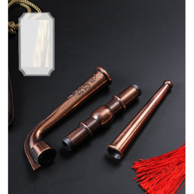 Tẩu thuốc hợp kim đồng cực đẹp phong cách cổ điển Trung Hoa kiểu dài ( màu ngẫu nhiên)