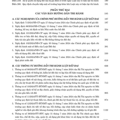 Luật Đất đai (sửa đổi, bổ sung năm 2024) và các văn bản hướng dẫn thi hành