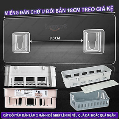 Miếng Dán Chữ U Đôi 20cm Dự Phòng Thay Thế Dán Kệ Nhà Tắm Treo Tường Siêu Dính