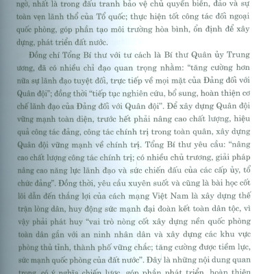 MỘT SỐ VẤN ĐỀ VỀ ĐƯỜNG LỐI QUÂN SỰ, CHIẾN LƯỢC QUỐC PHÒNG TRONG SỰ NGHIỆP XÂY DỰNG VÀ BẢO VỆ TỔ QUỐC VIỆT NAM XÃ HỘI CHỦ NGHĨA THỜI KỲ MỚI - Nguyễn Phú Trọng - NXB Chính trị quốc gia sự thật