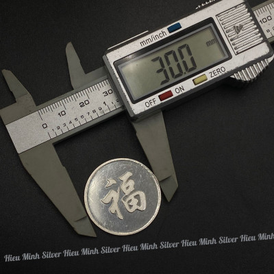 Đồng Xu Đánh Gió Cạo Gió Chữ Phúc Bạc Ta Nguyên Chất S99 Đường Kính 3cm Chính Hãng Bạc Hiểu Minh XDG35