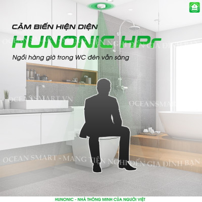 Cảm Biến Hiện Diện Thông Minh Hunonic, Cảm Biến Bật Tắt Đèn Nhà Vệ Sinh - HNSSHPR