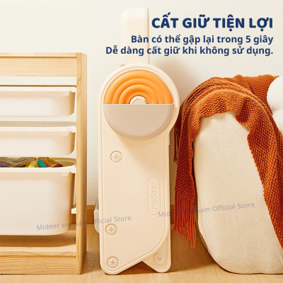 Bàn đồ chơi gấp gọn đa năng kèm bảng nam châm và ghế ngồi Mideer Multifunctional Block Table