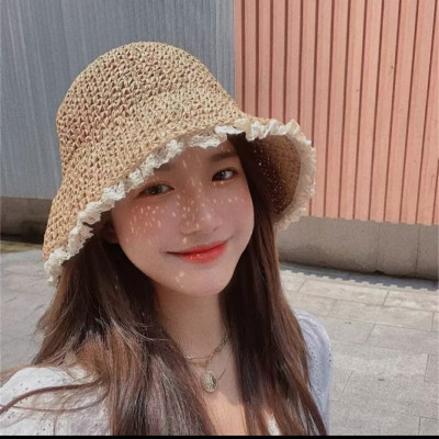 Nón đi biển viền ren mũ cói rộng vành gấp gọn che nắng mẫu mới  #nondibien #murongvanh #nonchongnang #mucoi #nondep  dona250805