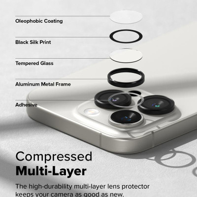 [Combo 2] Dán camera cho iPhone 16 Pro Max / iPhone 16 Pro / 16 Plus / 16 RINGKE Camera Lens Frame Glass - Hàng Chính Hãng