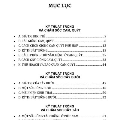 Kỹ Thuật Trồng, Chăm Sóc Cho Năng Suất Cao: Cam, Quýt, Bưởi, Táo, Na, Hồng