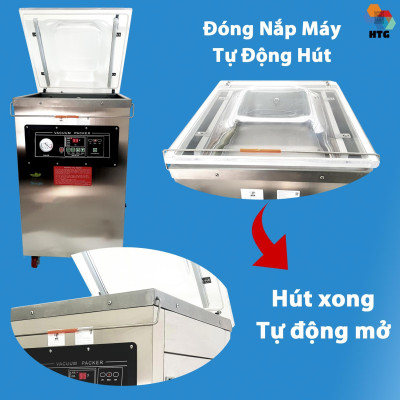 Máy hút chân không Shineye P400-2D thương mại, công nghiệp tự động bền bỉ, hút mọi loại túi nhựa thực phẩm, 2 đường hàn lớn dày 10mm hàn túi kín kẽ, độ chân không kiệt quệ, hút khô và hút nước, hàng chính hãng