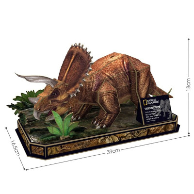 Xếp Hình Puzzles Cubic Fun DS1052H 3D National Geographic: Khủng Long Triceratops - 44 Mảnh Ghép