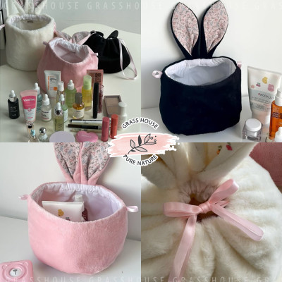 TÚI ĐỰNG ĐỒ MAKE UP TAI THỎ DỄ THƯƠNG CUTE, ĐỒ DECOR TRANG TRÍ PHÒNG NGỦ CỰC XINH