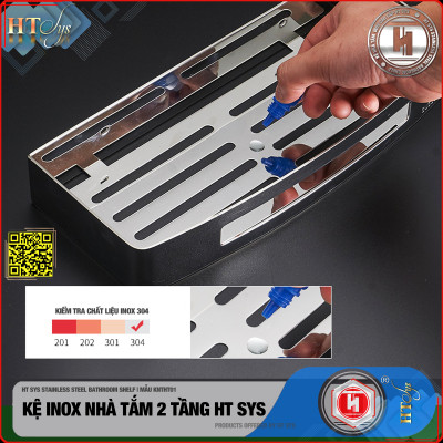 Kệ nhà tắm inox 304 HT SYS - Kệ để đồ phòng tắm 2 tầng đa năng - Chất liệu inox 304 cao cấp - Tích hợp móc treo đồ - LOẠI DÀY - Hàng Chính Hãng