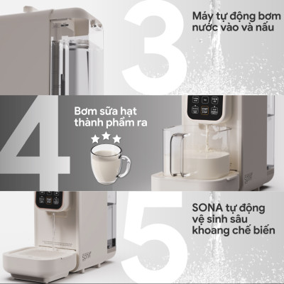 Máy Làm Sữa Hạt 2GOOD Sona I8 Chuyên Dụng Tự Động 100% - Thương Hiệu Malaysia Tự Vệ Sinh Gồm Nhiều Chế Độ Nấu Dung Tích 1.2 Lít Công Suất 1000 W - Hàng Chính Hãng