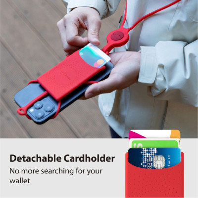 Lanyard PhoneTie 3-Card Holder hàng chính hãng Bone