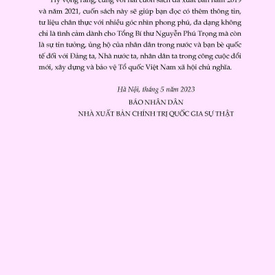 Tổng Bí Thư NGUYỄN PHÚ TRỌNG Với Niềm Tin Của Nhân Dân Trong Nước Và Sự Ủng Hộ Của Bạn Bè Quốc Tế - Báo Nhân Dân (Tuyển chọn)