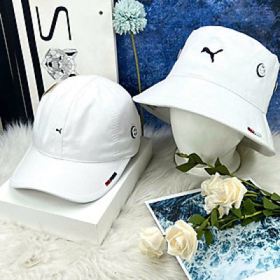 Combo nón cặp nam nữ Pu.ma phối vải kaki form chuẩn thời trang đường phố cao cấp