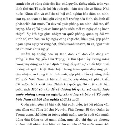 Một số vấn đề về đường lối quân sự, chiến lược quốc phòng trong sự nghiệp xây dựng và bảo vệ tổ quốc Việt Nam thời kỳ mới
