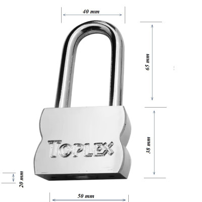 Ổ khóa TOPLEX an toàn, chống chìa giả, chất liệu hợp kim thép, lõi hợp kim đồng.